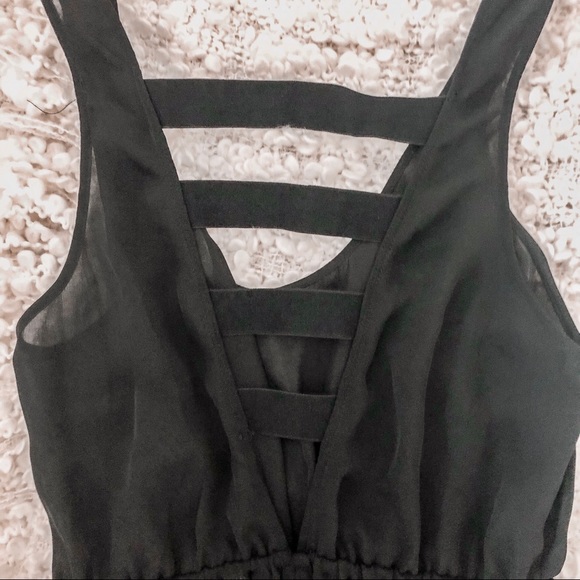 LAST CHANCE H&M SHEER CUTOUT BLACK JUMPSUIT - Picture 4 of 6